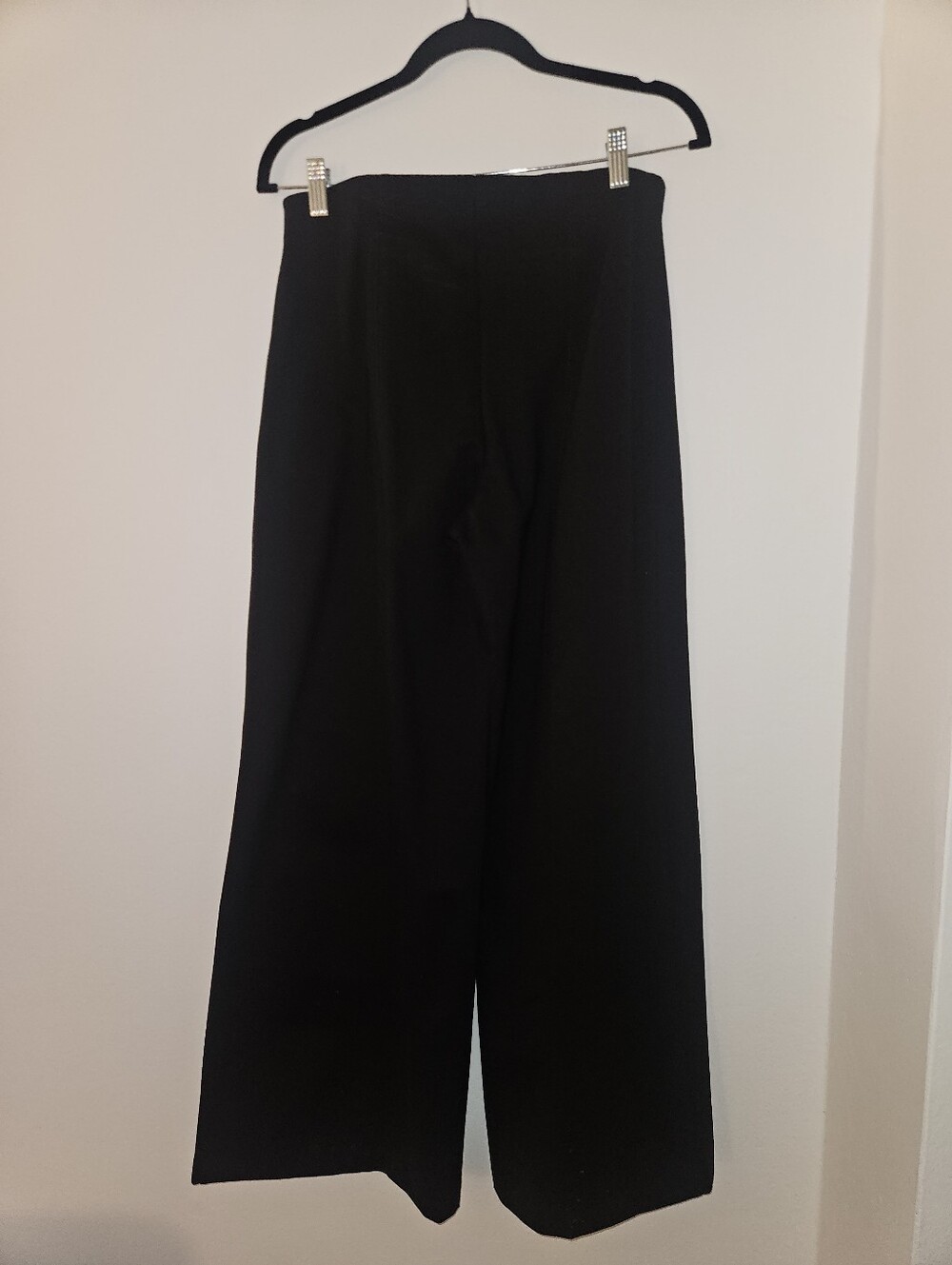 Banana Republic High Rise Black Ponte Wide-Leg Women's Pants - Picture 4 of 5